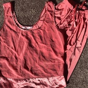 VS Pink Satin Pajamas Set